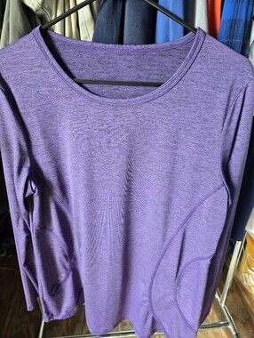 Women's Purple Long-Sleeve Scoop Neck Top